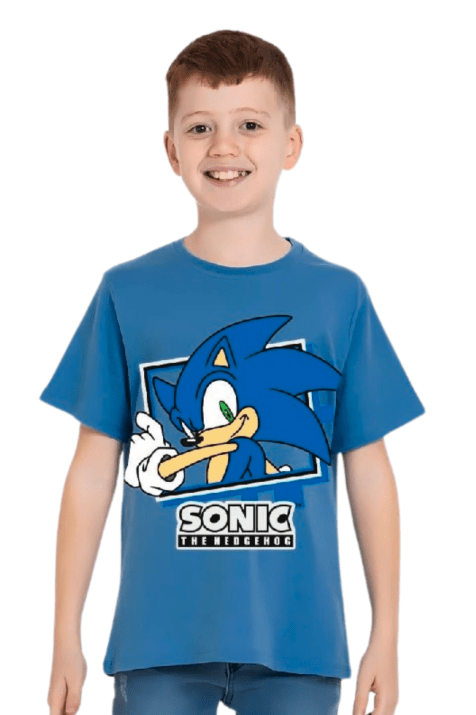 Детска тениска за момче Sonic, син цвят 
