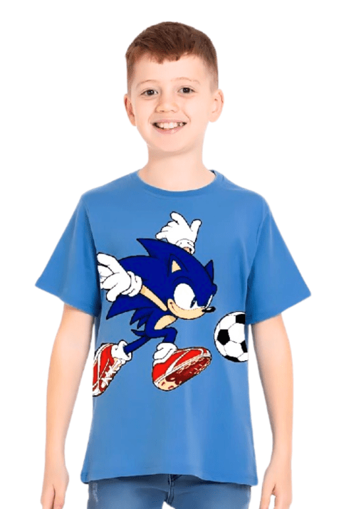 Детска тениска за момче Sonic, син цвят 
