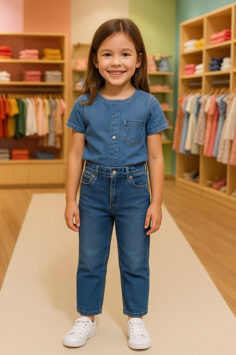 Детски дънки, син цвят