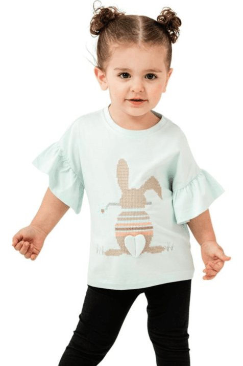 Детска тениска за момиче, зелен цвят