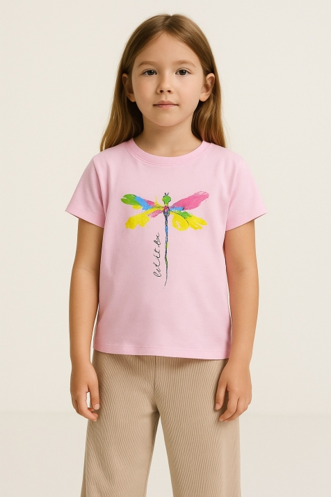 Детска тениска за момиче, розов цвят