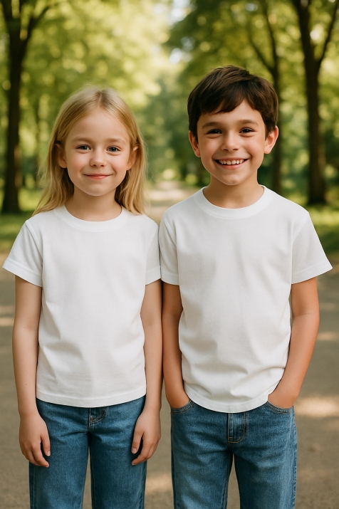 Детска тениска 2 броя,бял цвят