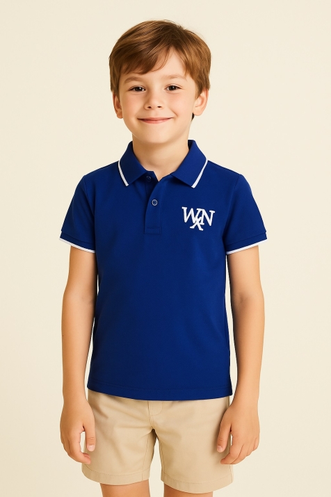 Детска тениска за момче,син цвят