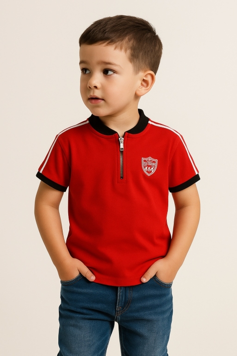 Детска тениска за момче в червен цвят