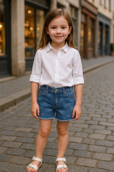 Детски къси п-ки деним за момиче 