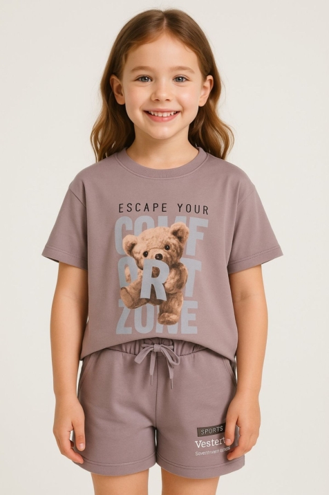 Детска тениска за момиче, лилав цвят