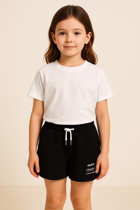 Детски къси панталонки за момиче, черен цвят