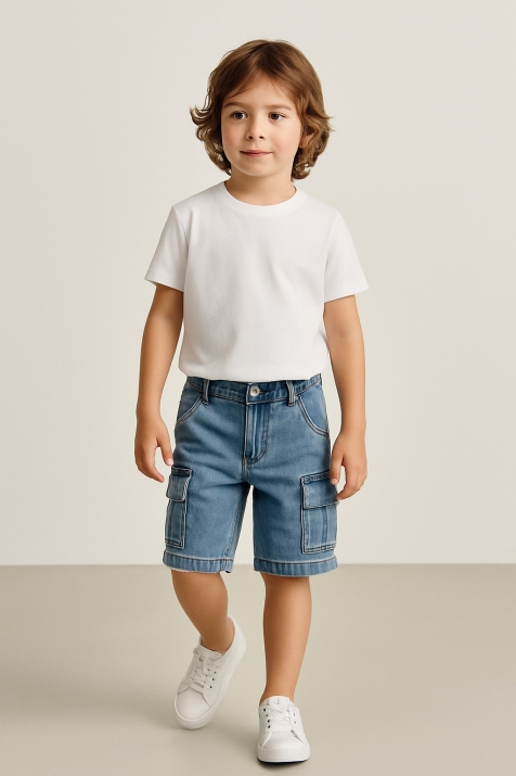 Детски къси панталонки за момче, син цвят