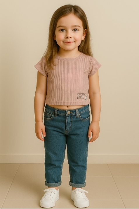 Детска тениска момиче, лилав цвят