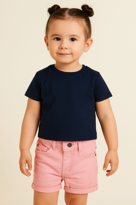 Детски къси панталонки за момиче, розов цвят