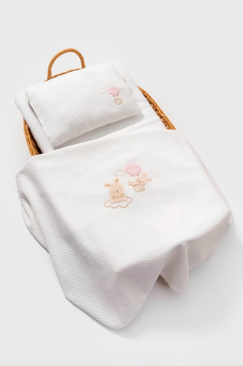 Бебешки комплект за количка, бял цвят