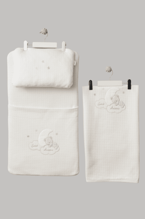 Бебешки комплект за количка, бял цвят