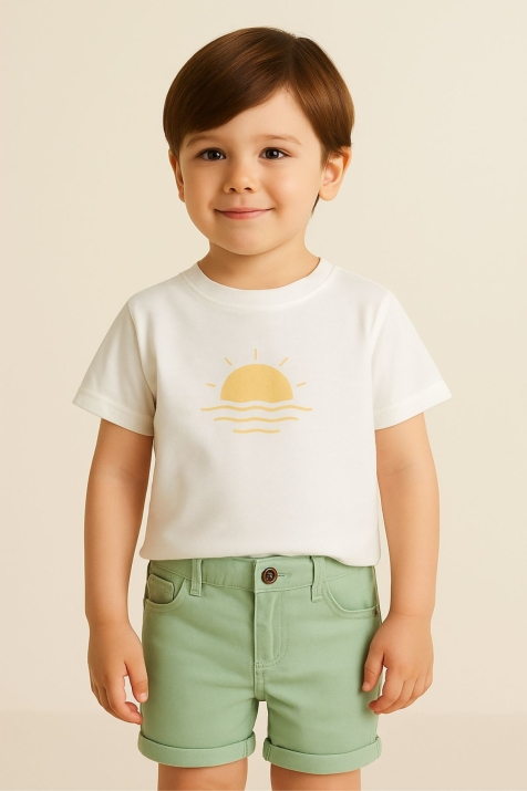 Детски къси панталонки за момче, зелен цвят