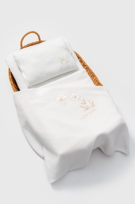 Бебешки комплект за количка, бял цвят 