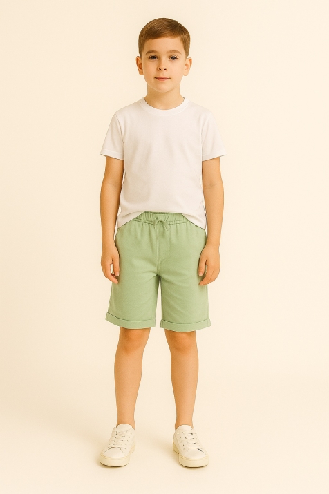 Детски къси панталонки за момче,в зелен цвят