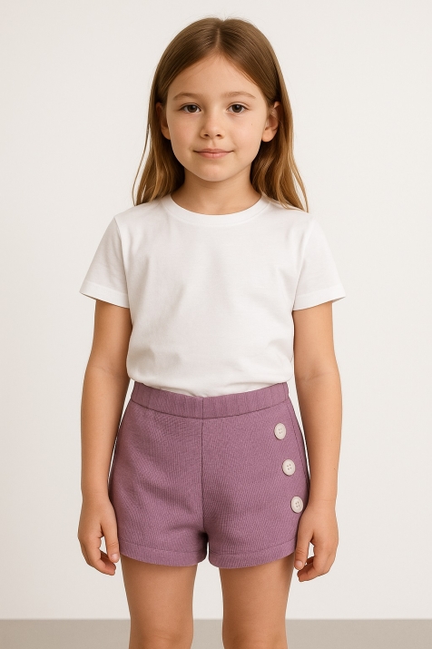 Детски къси панталонки момиче, лилав цвят
