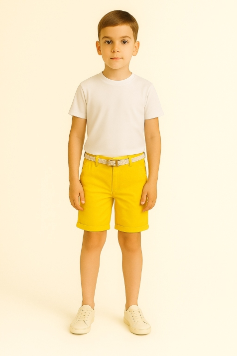Детски къси панталонки за момче,в жълт цвят