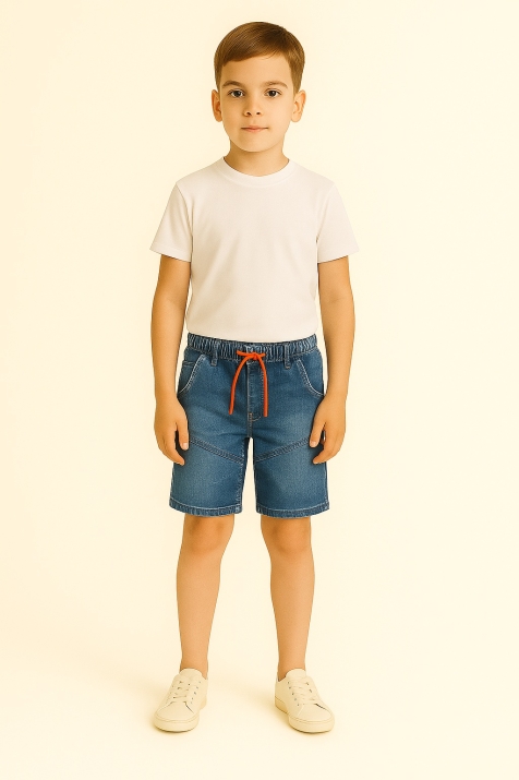 Детски дънкови къси панталони за момче,в  син цвят