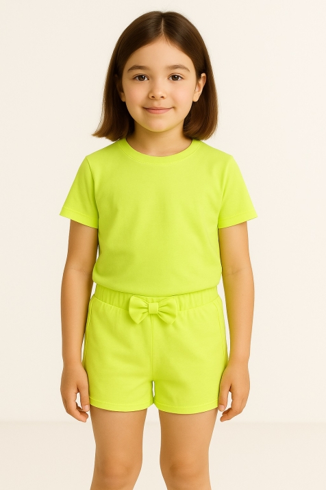 Детски къси панталонки момиче, светло зелен цвят