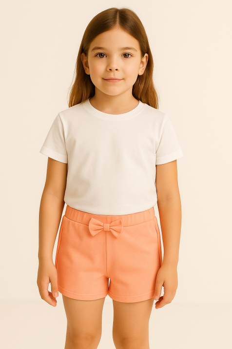 Детски къси панталонки момиче, светло оранжев цвят