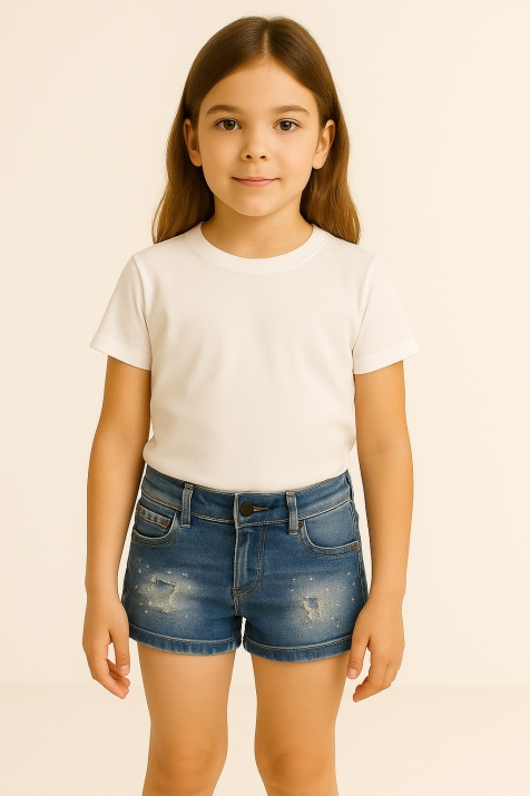 Детски къси панталонки момиче, син цвят