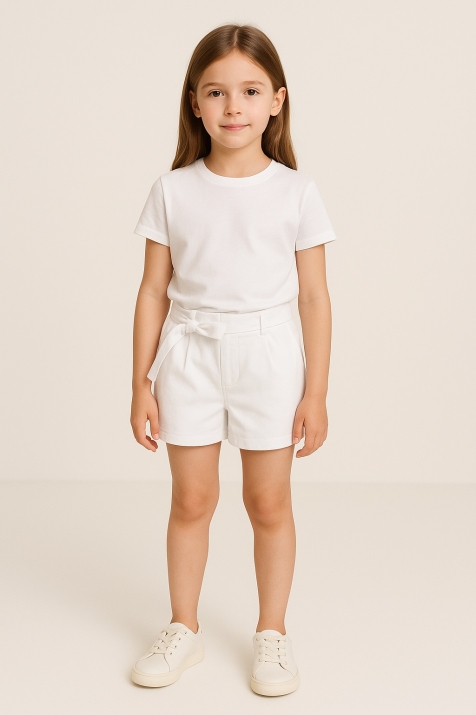 Детски къси панталонки момиче, бял цвят
