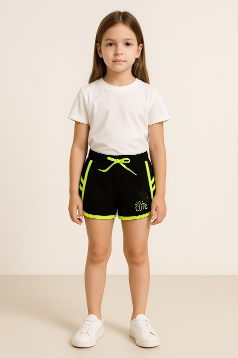 Детски къси панталонки момиче, черен цвят