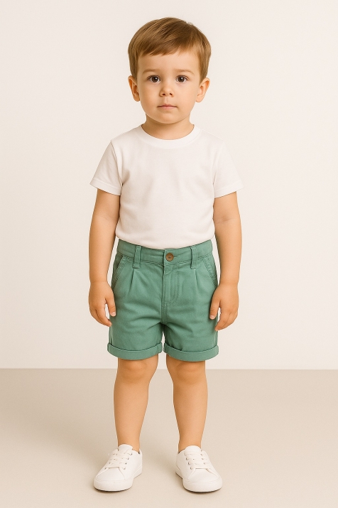 Детски къси панталонки, зелен цвят