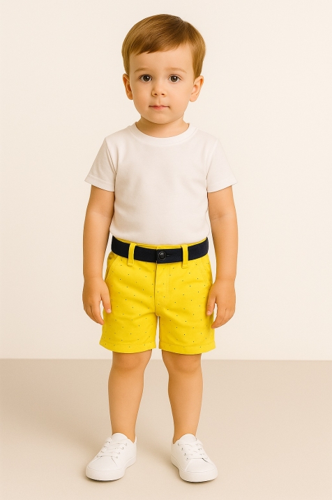 Детски къси панталонки момче, жълт цвят