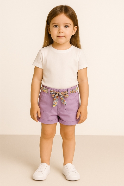 Детски къси панталонки момиче, лилав цвят
