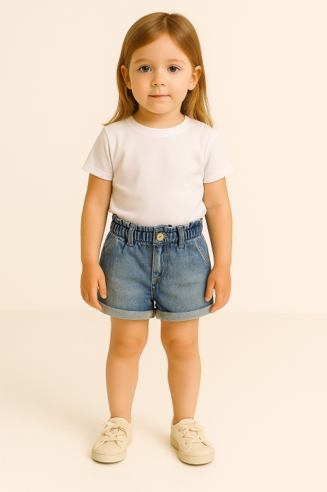 Детски къси панталонки момиче, син цвят