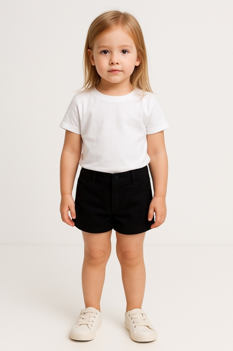 Бебешки къси панталонки за момиче, черен цвят