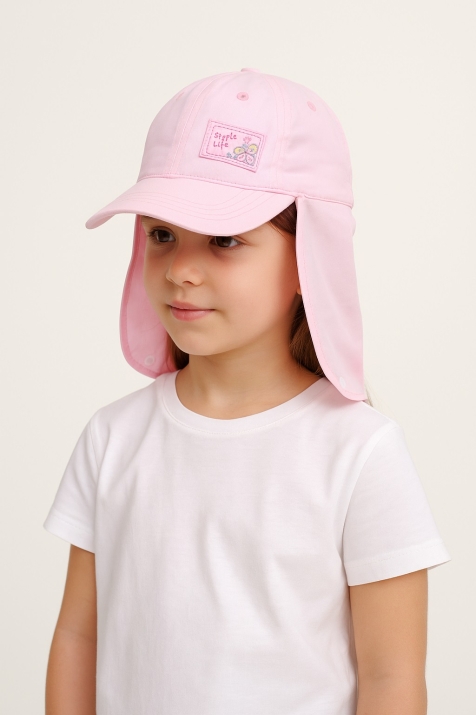 Детска шапка за момиче, розов цвят