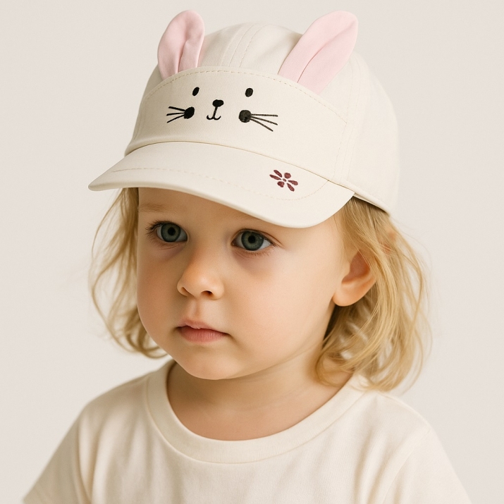 Детска шапка за момиче, розов цвят