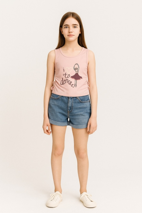 Детски потник момиче , розов цвят