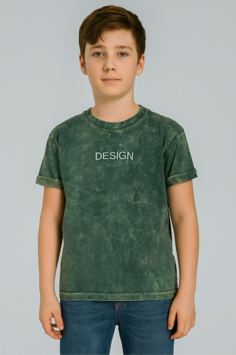 Детска тениска за момче, зелен цвят  