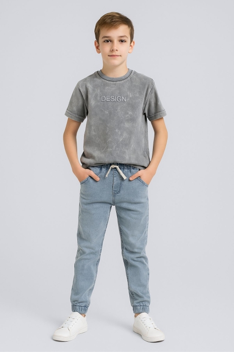 Детска тениска за момче, сив цвят  