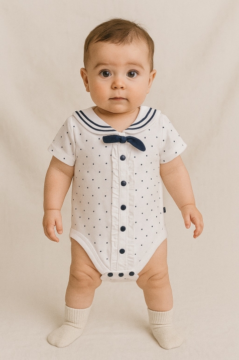 Бебешко боди момиче къс ръкав, бял цвят