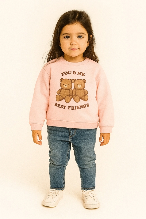Детска блуза дълъг ръкав, розов цвят