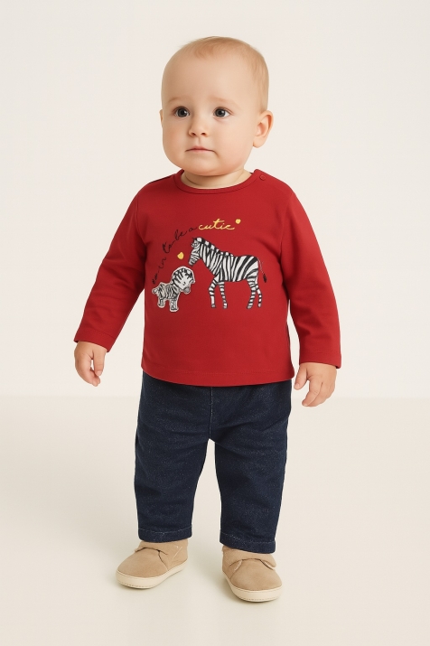 Блуза момиче дълъг ръкав със зебри