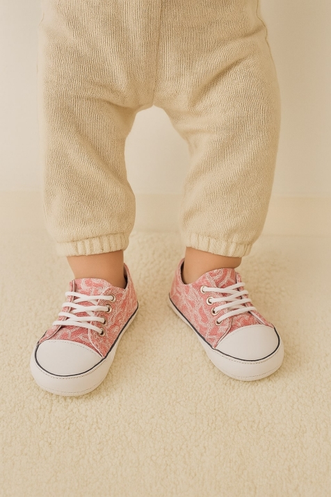 Бебешки декоративни обувки за момиче, розов цвят