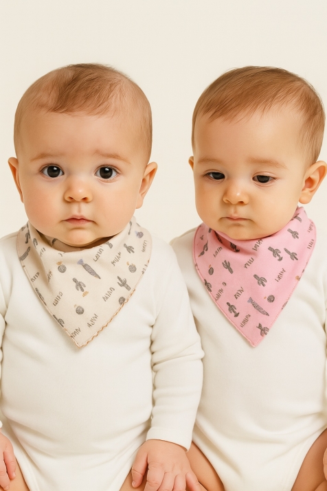 Бебешки лигавничета 2 броя в комплект, кактуси