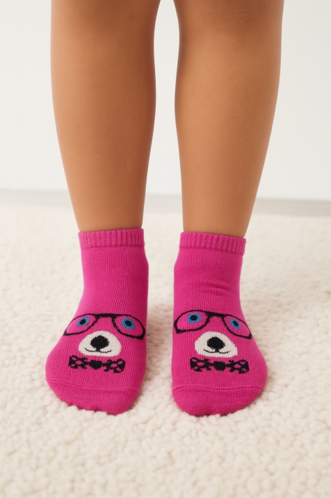Детски чорапи момиче, цикламен цвят