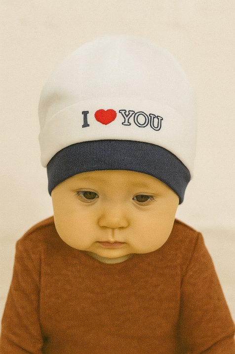 Бебешка шапка, бял цвят