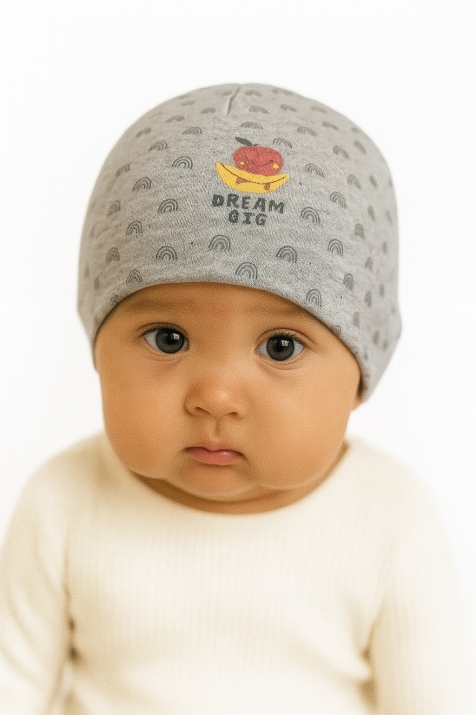Бебешка шапка, сив цвят