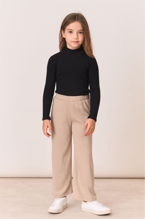 Детска блуза за момиче с дълъг ръкав, черен цвят 