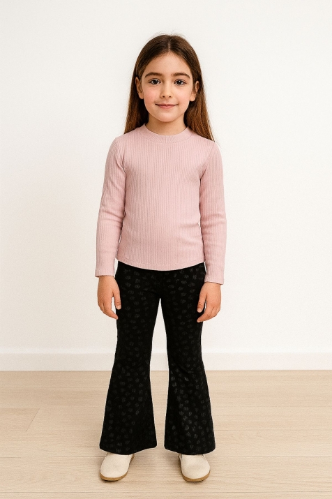 Детски спортен панталон за момиче, черен цвят 