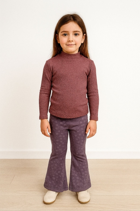 Детски спортен панталон за момиче, лилав цвят 