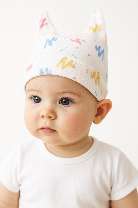 Бебешка шапка Baby Girl, бял цвят