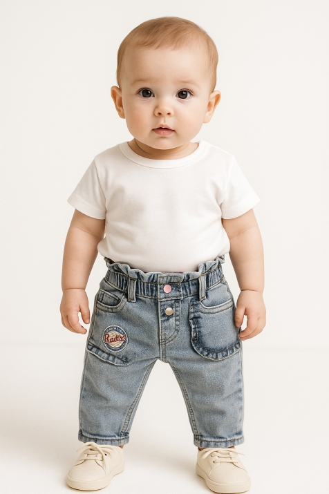 Бебешки дънки за момиче Barbie, син цвят